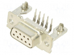 Connector: D-Sub | grey | plug | female | PIN: 9 | soldering | straight