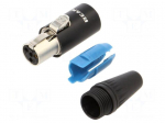 Connector: XLR mini | plug | female | 5A | 500V | PIN: 4 | straight | 24AWG