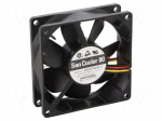 Fan: DC | axial | 24VDC | 80x80x25mm | 90m3/h | 40dBA | ball | 4500rpm