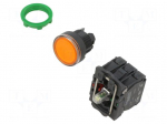 Switch: push-button | 22mm | Stabl.pos: 1 | NC + NO | orange | LED | 24V