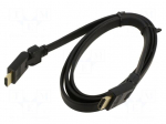 Cable | HDMI plug movable &plusmn;90&deg;,both sides | 1.5m | black | 30AWG