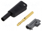 Laboratory connector: 4mm banana | 19A | 1kV | black | 1mm2 | screw