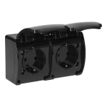 Uued tooted // Gniazdo podw&oacute;jne 2x2P+Z Schuko AQUATIC, IP44, czarne