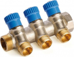 Manifold 1'' - 3-ways 1/2'' Blue head screws GF