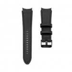 Strap Connect  20mm Silicone Patch Leather Watch Strap (130mm M/L) Black