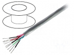 Wire | 6x2x22AWG | stranded | Cu | Insulation: PVC | chrome | 30m | CPR: Eca