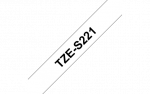 Brother | TZe-S221 Strong Adhesive Laminated Tape | Black on White | TZe | 8 m | 9 cm