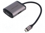Hub USB | USB 3.0 | grey | Number of ports: 4 | 0.15m | ABS,aluminium