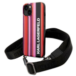 Back panel cover Karl Lagerfeld  Karl Lagerfeld KLHCP14SSTSTP iPhone 14 6.1 "hardcase pink / pink Color Stripes Strap