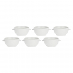 Set of 6 Terrine Soup Bowls - White, 12.5 cm