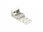 MOUNTING CARRIER - FOR 3-CONDUCTOR TERMINAL BLOCKS - 221 SERIES - 4 mm&sup2; - FOR SCREW MOUNTING - WHITE