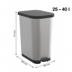 ROTHO Ribo Silver - pedal bin &ndash; 35l