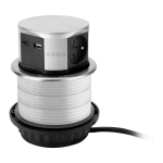 Uued tooted // Gniazdo meblowe ?10cm wysuwane z blatu z ładowarką USB i przewodem 1,5m, 3x2P+Z (French), 2xUSB (typ A+C; max. 3A), srebrne