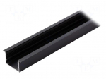 Profiles for LED modules | recessed | black | L: 1m | aluminium