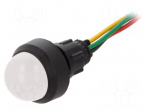 Indicator: LED | prominent | 230VAC | Cutout: &Oslash;13mm | IP40 | 300mm leads