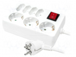 Plug socket strip: protective | Sockets: 7 | 230VAC | 16A | 5m | IP20
