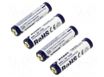 Re-battery: Li-Ion | AAA | 1.5V | &Oslash;10.3x44.2mm | box | 4pcs.