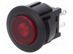 Switch: push-button | Pos: 2 | SPST-NO | 3A/125VAC | OFF-ON | red | 1kV