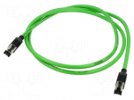 Patch cord | Cat: 5 | RJ45 plug,both sides | wire | Cu | 1.5m | PVC | green