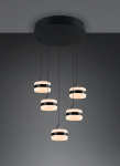 Trio Dios LED piekarama lampa 5-pc matt black brushed steel 331430532 4017807657678