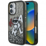 Other goods Karl Lagerfeld  Karl Lagerfeld Liquid Glitter Choupette Logo iPhone 16 Case - Black