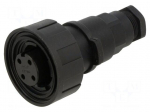 Connector: circular | plug | female | PIN: 4 | 10A | 277V | IP68,IP69K