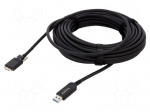 Cable | optical | USB A plug,USB B micro plug | 15m | black | 10Gbps