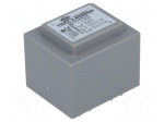 Transformer: encapsulated | 2.4VA | 230VAC | 12V | 12V | 0.1A | 0.1A | IP00