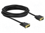 Cable | DVI-A (12+5) plug,VGA male | single link | Len: 5m | black