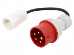 Transition: adapter | male/female | 16A | 230VAC | IEC 60309 | IP20