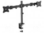 Holder | table edge | 16kg | 27" | black | Arm len: 363mm | monitor x2