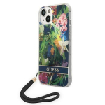 Guess GUOHCP14SHFLSB Hardcase Flower Strap for iPhone 14 / 15 / 13 6.1" / blue