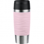Emsa TRAVEL MUG Waves thermal mug (light pink/stainless steel, 0.36 liters)