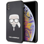 Karl Lagerfeld KLHCI65DLHBK Iconic Glitter Karl`s Head for iPhone XsMax / black