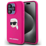 Karl Lagerfeld KLHMP15XSKHPPLF Silicone Karl Head Print MagS for iPhone 15 Pro Max 6.7" / fuchsia