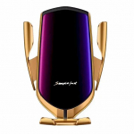 Fusion QI-330 turētājs gaisa restei ar 360&deg; rotāciju un bezvadu uzlādi (10W) melns