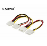 SAVIO baro&scaron;anas kabelis AK-16|18cm| IDE Molex 4 pin male | 3xIDE Molex 4 pin female|Voltāžas 12V DCV DC