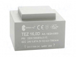 Transformer: encapsulated | 16VA | 230VAC | 24V | 666.6mA | IP00 | 420g