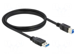Cable | USB A plug,USB B plug | gold-plated | 1.5m | black | Cu | 5Gbps
