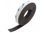 Tape: magnetic | W: 19mm | L: 5m | Thk: 1.5mm | acrylic | black | max.70&deg;C