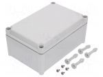 Enclosure: multipurpose | X: 188mm | Y: 278mm | Z: 130mm | SOLID | grey