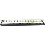 Komutācijas panelis 100-041, 19", 0.5U, 24 porti, Cat5e/Cat6/Cat6A, hroma krāsa