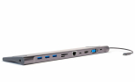 USB-jaotur 4smarts s&uuml;learvuti alus HUB 11in1 HDMI/VGA/2xUSB-C/3xUSB-A/RJ45/SD/MMC/MicroSD/TF/AUX