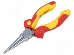 Pliers | insulated,half-rounded nose | for voltage works | steel