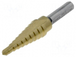 Drill bit | for thin tinware | &Oslash;: 4&divide;12mm | 1/4" (6,3mm) | Steps: 9