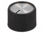 Knob | with pointer | aluminium,thermoplastic | &Oslash;shaft: 6mm | black