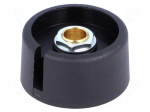 Knob | with pointer | polyamide | &Oslash;shaft: 6.35mm | &Oslash;31x16mm | black