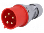 Connector: AC supply 3-phase | plug | male | 32A | 400VAC | IEC 60309