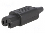 Connector: AC supply | plug | female | 10A | 250VAC | IEC 60320 | 8.5mm