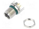 Connector: M8 | female | PIN: 3 | straight | on PCBs | socket | 4A | IP68